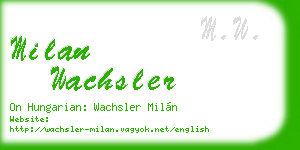 milan wachsler business card