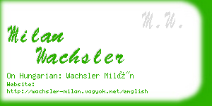 milan wachsler business card